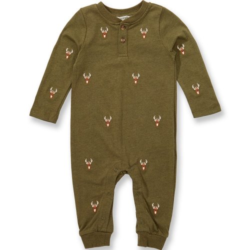 Adventurewear 360 Baby Boys Schiffli Embroidered Deer Romper