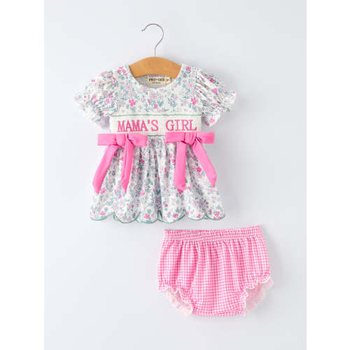 “MAMA'S GIRL” Smocked Baby Girls Bloomer Set – Rylee Faith Designs