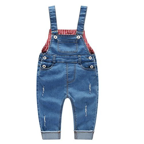 Baby & Little Boys/Girls Blue & Black Denim Overalls,Jean Workwear