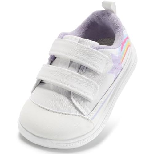 STQ KIDS Toddler Boys & Girls Barefoot Shoes Wide Toe Box Canvas Sneakers