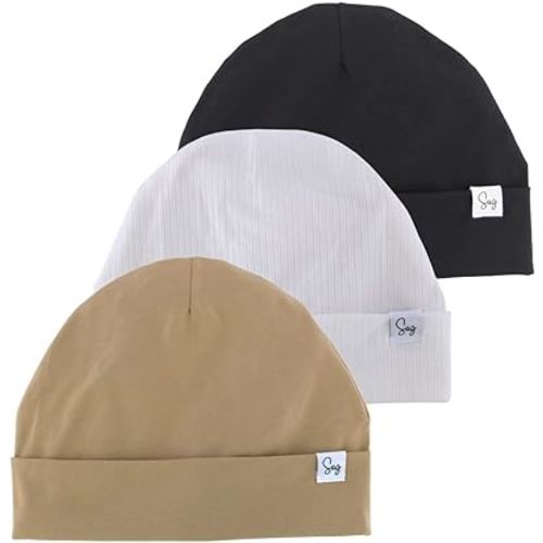 Jersey Beanie Hat for Newborn Baby Boys Girls Silky Satin Lined Hats Bonnet Toddler Infant Little Kids Beanies Caps