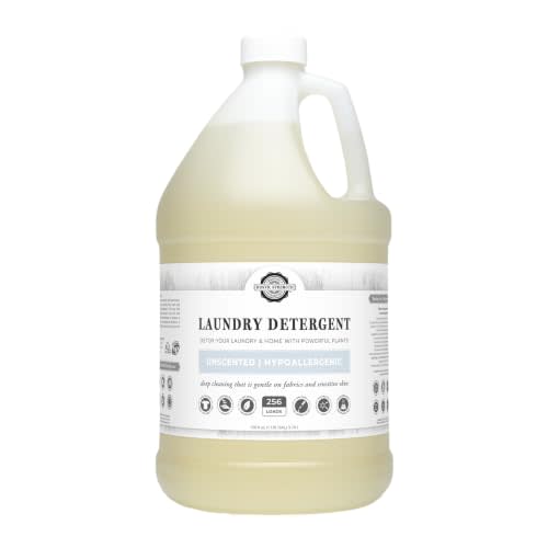 Rustic Strength Natural Laundry Detergent, Unscented, Gallon Plastic | HE Compatible, Freshness that Lasts, Septic and greywater Safe,Simple Ingredients, Thoughtful Formula