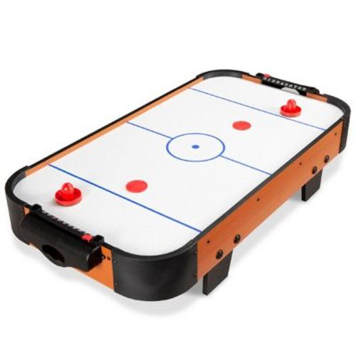 Best Choice Products 40in Air Hockey Arcade Table w/ 100V Motor, Electric Fan, 2 Strikers, 2 Pucks - Brown