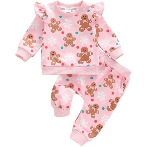 BemeyourBBs Newborn Toddler Baby Girl Outfit Ruffle Shirt and Pants Clothes