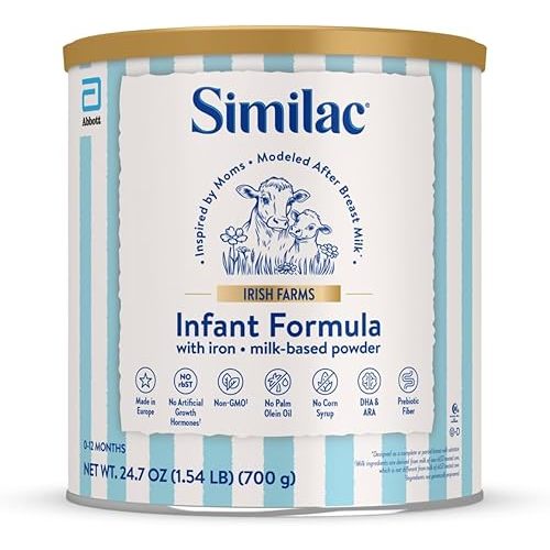 Similac Irish Farms, Easy-to-Digest Baby Formula, Infant Formula, 0-12 Months, 24.7-oz Can