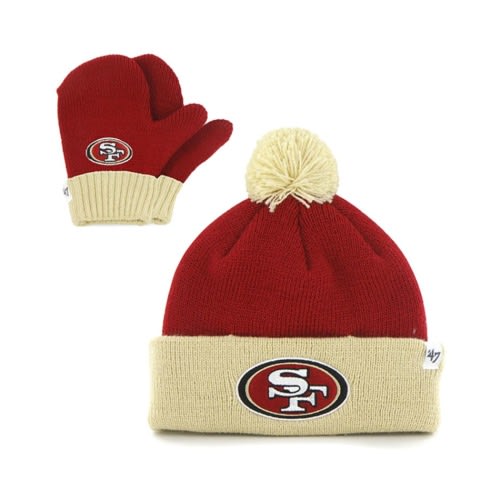 San Francisco 49ers INFANT 47 Brand Red Bam Bam Knit Hat Set