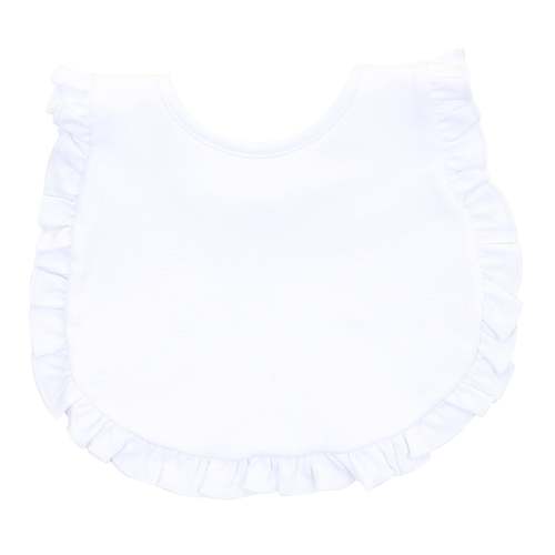 Essentials White Ruffle Bib