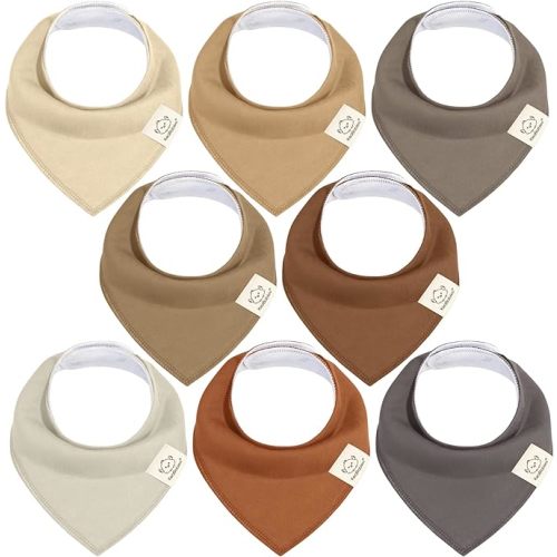 8pk Organic Baby Bandana Bibs for Drooling and Teething (Terracotta)
