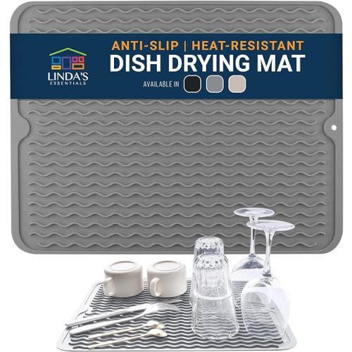 Silicone Dish Drying Mat, Color: Gray