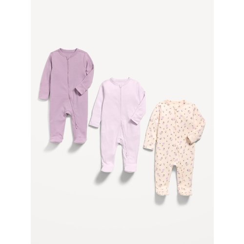 2-Way-Zip Sleep & Play Footed One-Piece 3-Pack for Baby