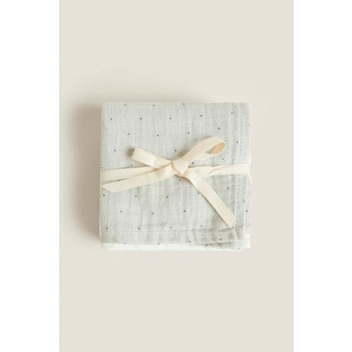 SET OF MULTICOLORED BABY MUSLIN CLOTHS (SET OF 3) - Green | ZARA United States