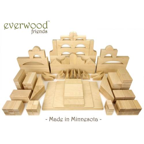 Natural Wood Building Blocks | Solid Maple Blocks Set for Kids Building Blocks Set Unit Blocks Set Wooden Blocks Set Preschool Blocks