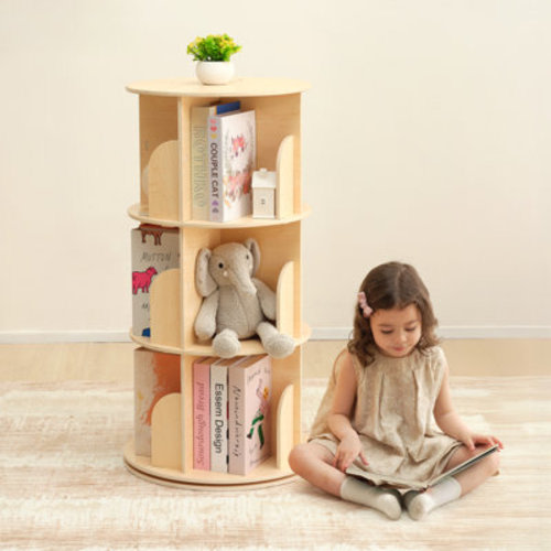 Rotating Bookshelf, Small Footprint, Large Capacity Corner Bookcase | Wayfair