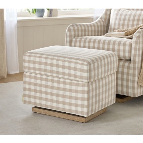 Merced Ottoman Performance Basketweave Slub Ivory
