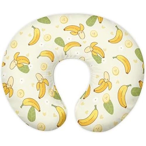 Banana and Cute Leaf Nursing Pillow Cover for Baby Boy Girl Newborn U-Shaped Breastfeeding Pillowcase Cushion Cover Stain Resistant and Not Easy to Fade