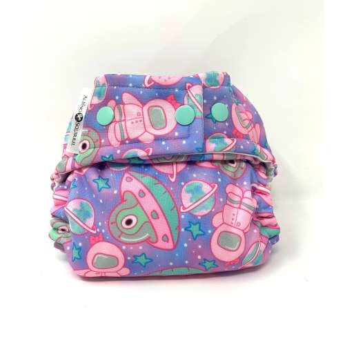 Space Aliens Diaper Cover or Pocket Diaper (One Size)