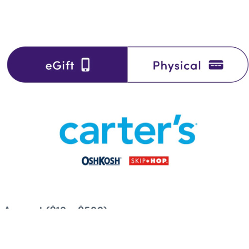 Carter's | OshKosh B'gosh | Skip Hop Gift Cards by CashStar $50 - $500