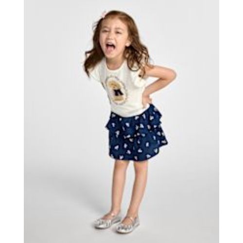 Toddler Girls Short Flutter Sleeve Embellished Graphic 2-Piece Outfit Set - WHITE | The Children's Place