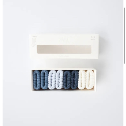 FOUR-PACK OF COLORED SOCKS IN A BOX - Mid-blue | ZARA United States