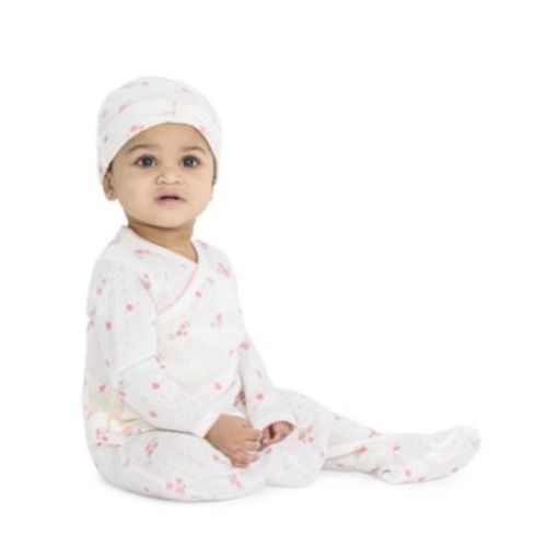 Baby Girls' Top, Footed Pants, and Hat, 3-piece Set