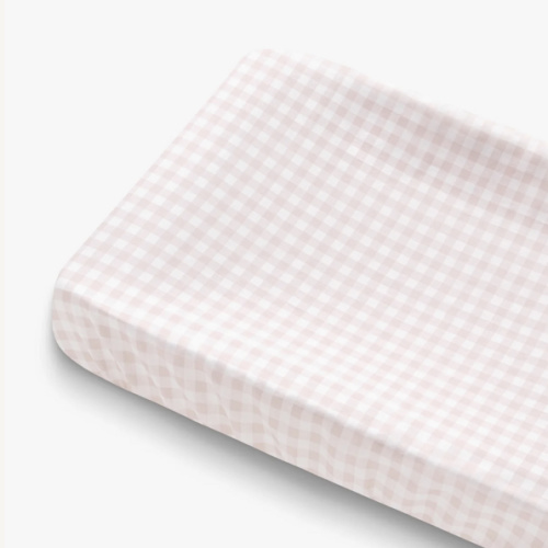 Picnic Gingham Changing Pad Cover - Pink