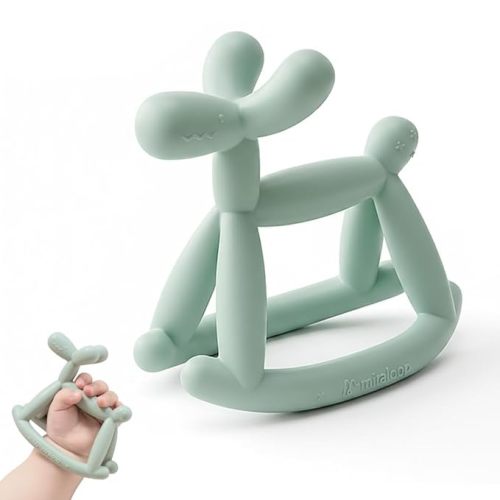 Baby Teether Toys, JellyDog Baby Teething Toys, Food Grade Silicone Teether, Baby Teething Relief Toy for 0-6 6-12 Months (Mint Green)