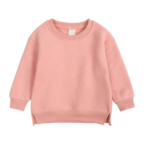 Pullover for Child Toddler Boys And Girls Sweater Coat Round Neck Small And Medium Children's Pullover Solid Color Fleece Top