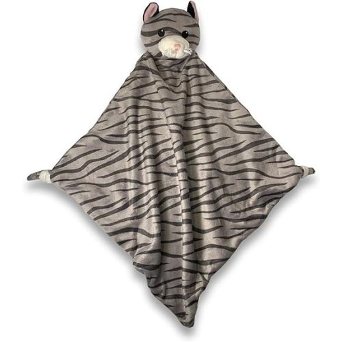 Pepe n Tito Cat Plush Security Blanket – Ultra-Soft Baby Lovey for Sensory Comfort & Sleep Support – Breathable Fabric, Newborn & Toddler Snuggle – Machine Washable, Grey