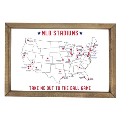 MLB Stadium Map Pinboard
