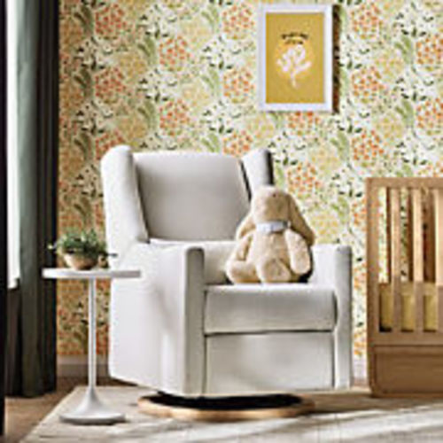 Babyletto Kiwi Striped Grey Nursery Glider Recliner Chair + Reviews | Crate and Barrel