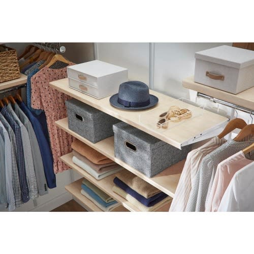 Genevieve 4 ft. Birch Adjustable Closet Organizer Decor Shelf Cover (2PK)