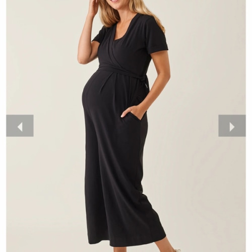 Maternity jumpsuit with nursing access - Black | Boob Design