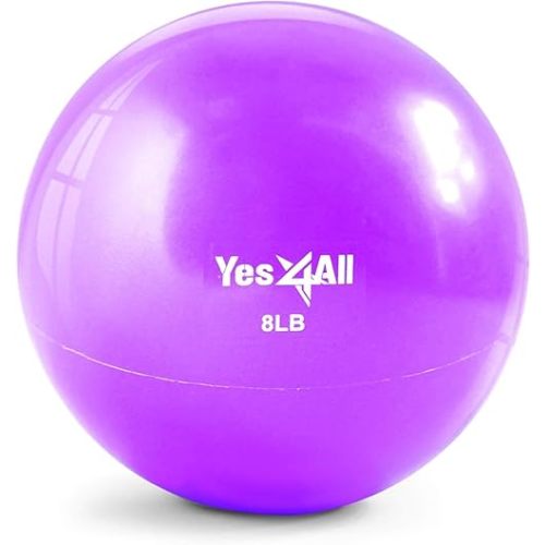 Yes4All Toning Ball - Soft Weighted Medicine Ball, Weighted Balls for Fitness, Yoga, Pilates Ball 2-10lbs with Multi Colors Available