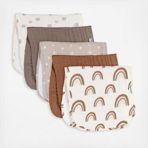 Gerber, Muslin Burp Cloth, Set of 5 | Zola Baby