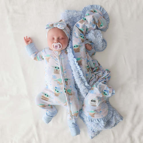 Star Wars™ Grogu Garden Minky Ruffled Luxette Patoo® Blanket