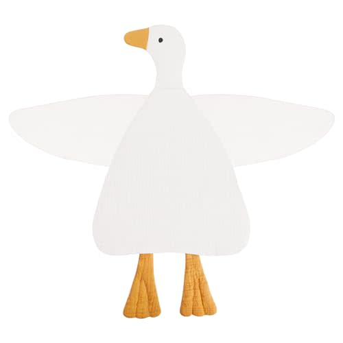 Wimist Baby Toys Lovey Blanket Soft Duck Toys for Newborn Essentials 0-6 Months, Sensory Stuffed Animal Security Blanket for Boys and Girls (Duck-White)
