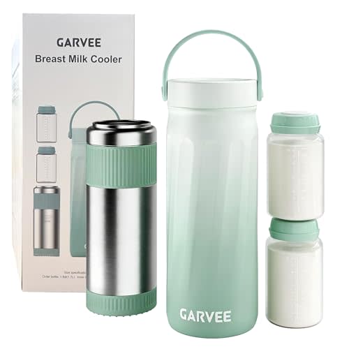 22oz Portable Breast Milk Cooler for Outdoor, Breastmilk Chiller with 24-Hour 360° Cooling, Bottle Cooler for Breast Milk Travel, Baby Essentials with 2pcs Bottle for Breastmilk Storage
