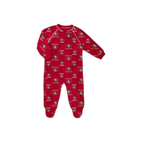 Newborn Scarlet San Francisco 49ers Allover Print Raglan Full-Zip Jumper