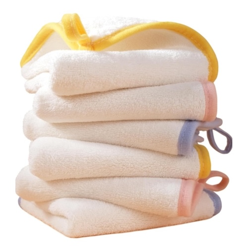 POLYTE Hypoallergenic Gentle Microfiber Baby Washcloth, 10 x 10 in, 6 Pack (White)