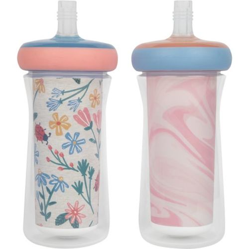 The First Years Insulated Straw Cups - Lady Bug - 2pk/9oz: BPA-Free, Leakproof, Break-Resistant