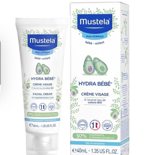 Mustela Hydra Bebe Face Cream – Daily Baby Moisturizer with Natural Avocado, Jojoba Oil & Shea Butter - 1.35 fl. oz. - Packaging may vary