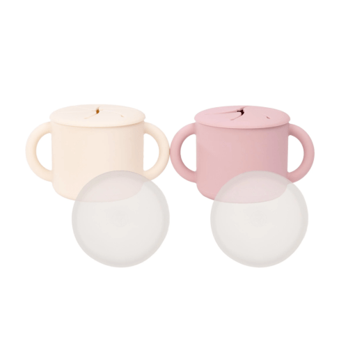 Silicone Snack Cups – Set of 2 with Lids