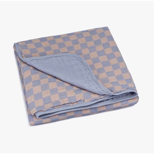 Stormy Blue Checker Quilt