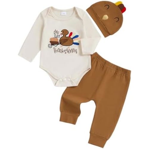 Newborn Baby Boy Easter Outfit Bunny Egg Lamb Cross Print Long Sleeve Romper Pants Infant Onesie Bodysuit Clothes