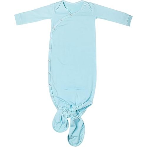 Copper Pearl Baby Gown - Knotted Newborn Sleepers for Baby Boy and Girl, Soft Stretchy Long Sleeve Infant Gowns with Bottom Tie and Hand Mittens, Perfect Hospital Coming Home Outfit (Sonny)