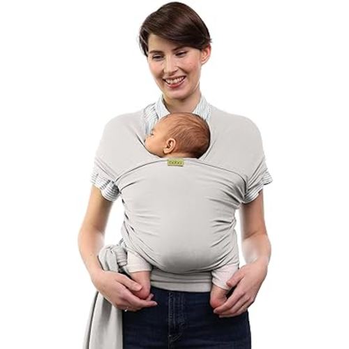 Boba Baby Wrap Carrier Newborn to Toddler - Stretchy Baby Wraps Carrier Hands-Free Baby Carrier Wrap, Carrier Sling, Baby Carrier Newborn to Toddler 7-35lbs (Serenity Organic Stone)