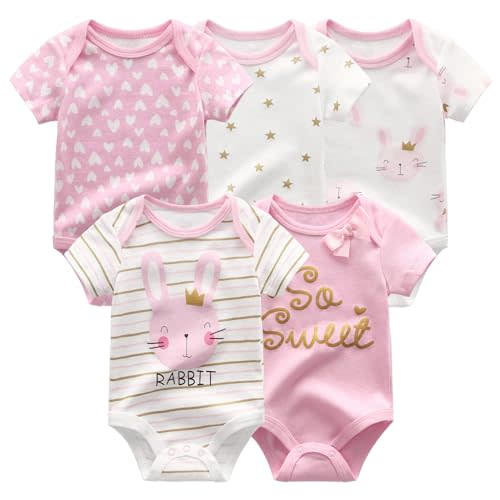 JELYLOVE Unisex 5-Pack Baby Boy Girl Bodysuits New Born Boy Girl Clothing | classic & stylish,easy to mix & match,100%cotton fabric,everyday wear,easy diaper changes,perfect for new parents