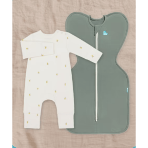 Swaddle Up & Romper Bundle | 1.0 TOG | Bamboo | Deep Olive | Cream Lemons