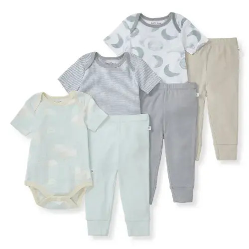 Hello Moon Organic Short Sleeve Bodysuit & Pant Set 3 Pack – Burt's Bees Baby