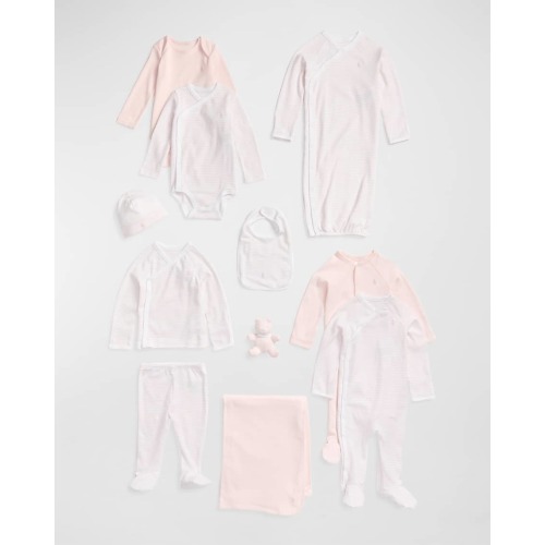 Girl's 11-Piece Organic Cotton Essential Gift Box Set, Size Newborn-9M